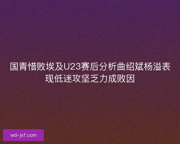 国青惜败埃及U23赛后分析曲绍斌杨溢表现低迷攻坚乏力成败因
